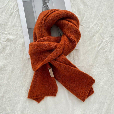 Warm Wool Scarf Women's Korean Style Sweet Version Solid Scarf Autumn And Winter - MODE BY OH