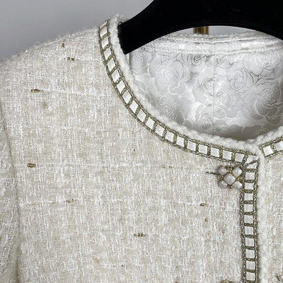 White Tweed Jacket | MODE BY OH