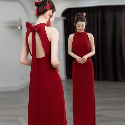Women's Banquet Neck Hanging Evening Dress | MODE BY OH
