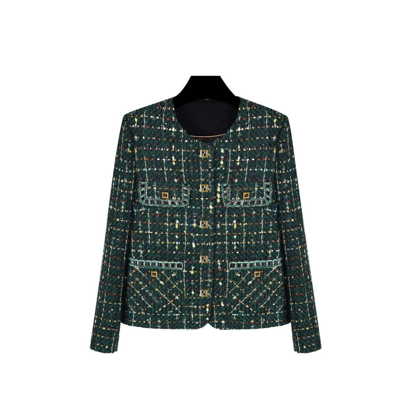 Women's Blended Knitting Small Fragrant Tweed Jacket | MODE BY OH