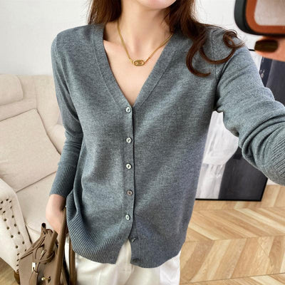 Women's Bottoming V-neck Cardigan - MODE BY OH