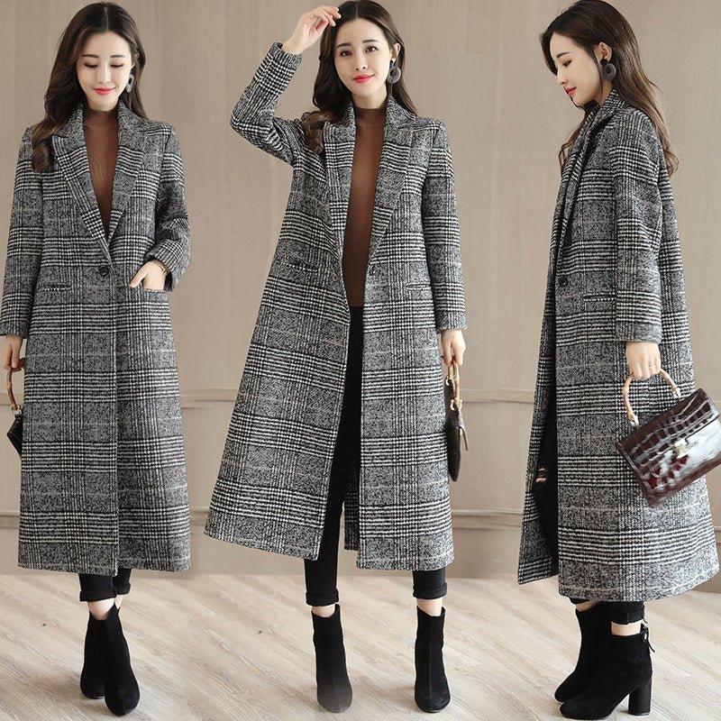 Women's Fashion Casual Tweed Coat - MODE BY OH
