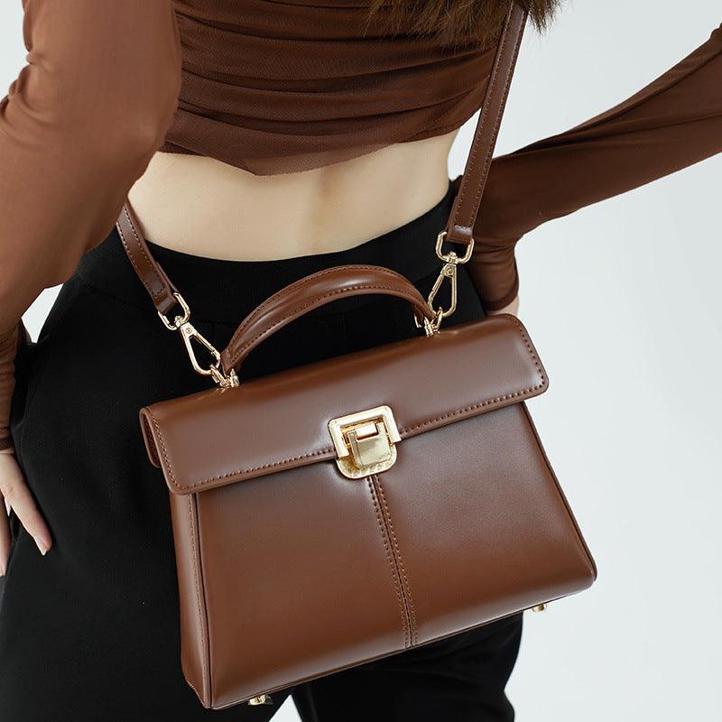 Women's Leather Vachette Clasp Portable Shoulder Bag - MODE BY OH