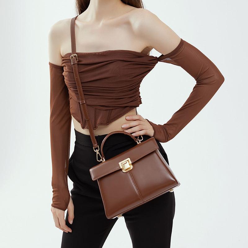 Women's Leather Vachette Clasp Portable Shoulder Bag | MODE BY OH