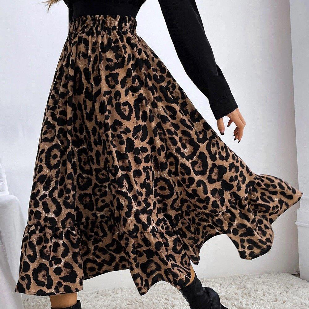 Women's Leopard Print High Waist Skirt | MODE BY OH