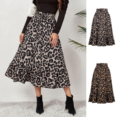 Women's Leopard Print High Waist Skirt | MODE BY OH