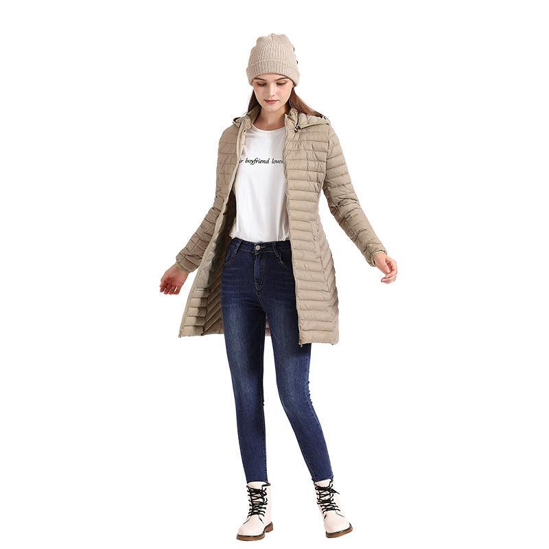 Women's Lightweight Mid-length Slim-fit Cotton-padded Jacket | MODE BY OH