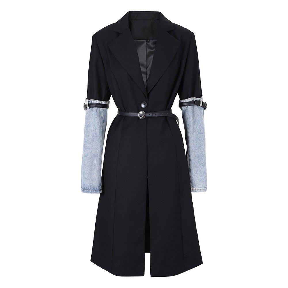 Women's Patchwork Denim Trench Coat | MODE BY OH