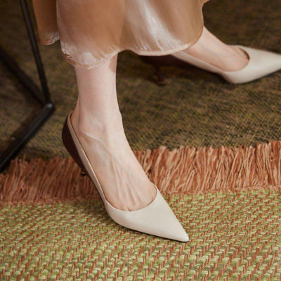 Women's Stiletto High Heels Temperament Sheepskin Color Matching | MODE BY OH