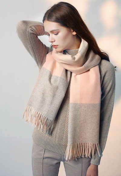 Cashmere warm plaid shawl - MODE BY OH