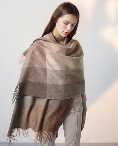 Cashmere warm plaid shawl | MODE BY OH
