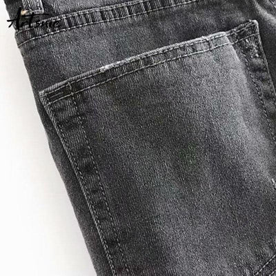 Dark Gray Boyfriend Ripped Jeans | MODE BY OH