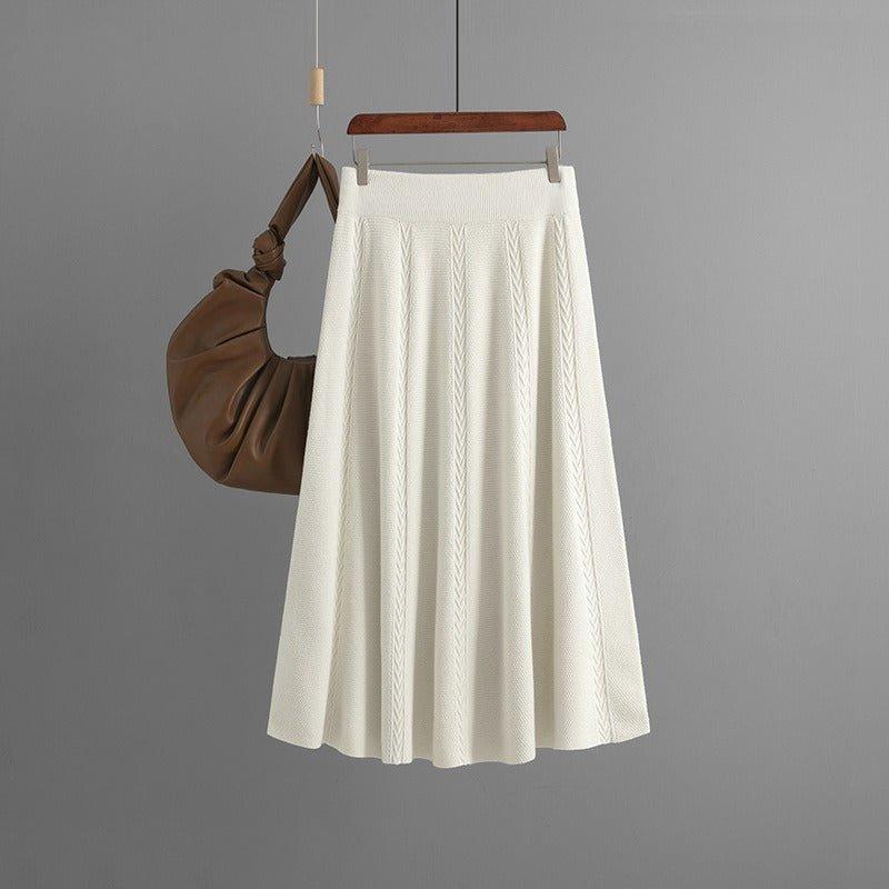 Knitted A-line Skirt Female Solid Elegant Skirts | MODE BY OH
