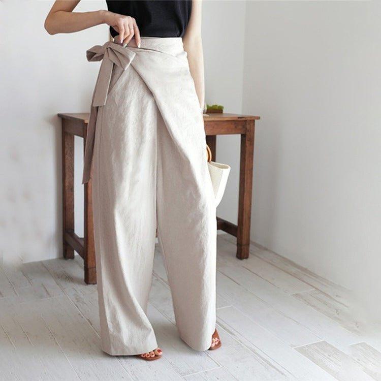 Lace-up irregular wide-leg pants | MODE BY OH