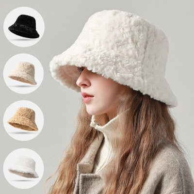 Lambswool Fisherman Hat Winter Warm Fashionable Solid Color Hats For Women | MODE BY OH