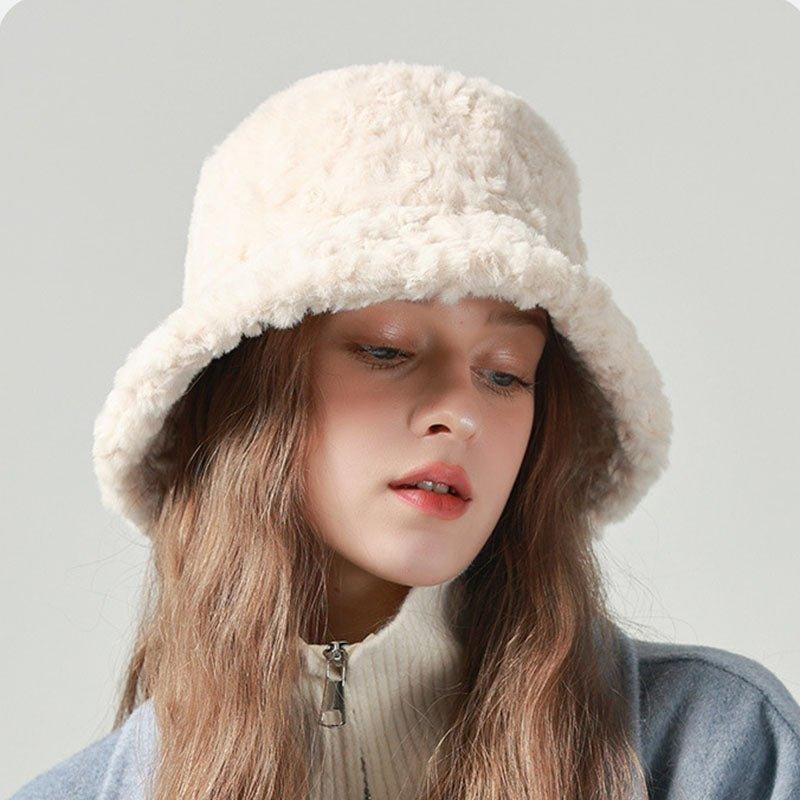 Lambswool Fisherman Hat Winter Warm Fashionable Solid Color Hats For Women | MODE BY OH