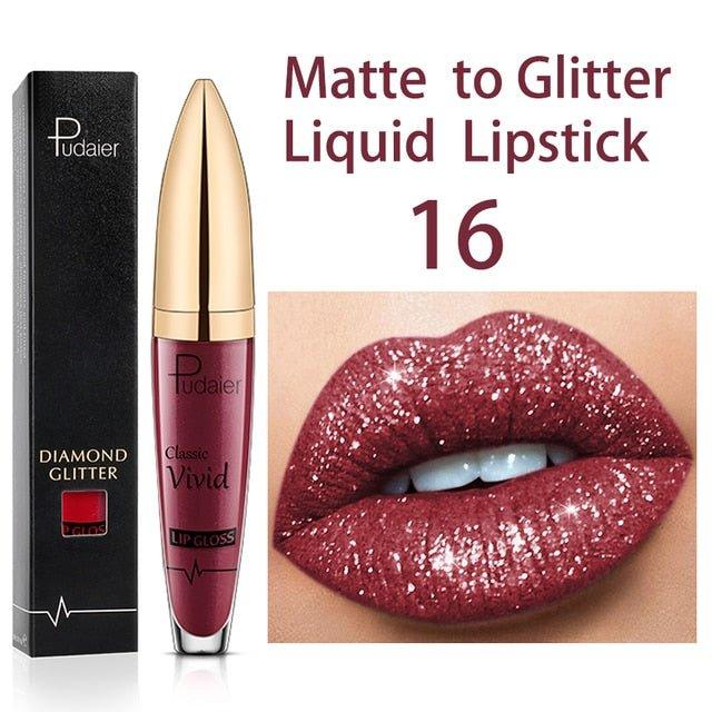 Long Lasting Matte Glitter Liquid Shiny Lip Gloss - MODE BY OH