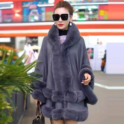 New Style faux Fox Fur Hooded Cape | MODE BY OH