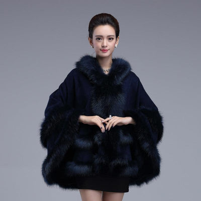 New Style faux Fox Fur Hooded Cape | MODE BY OH