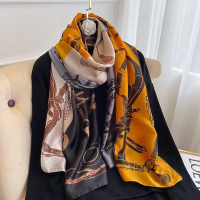 Winter Warm Vintage Print Chain Scarf Female - MODE BY OH