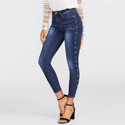 Women's beaded skinny jeans | MODE BY OH